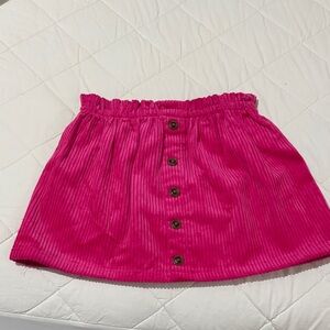 Pink Corduroy Button Skirt